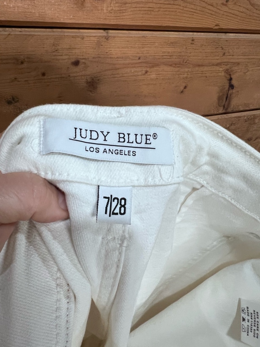 Judy Blue Heather High Rise Cuffed Jogger Jeans White Drawstring 7/28 - Picture 6 of 8